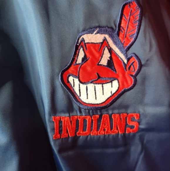 VINTAGE Cleavland Indians pro player puffer jacket. Size large - Picture 2 of 9
